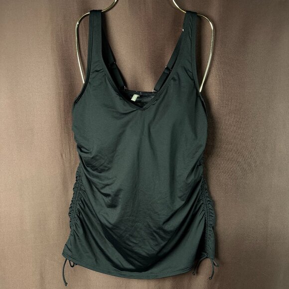 Lands' End Women's 4-10, 2-4 LONG Black Tankini Swimsuit Top Underwire Adjustabl - Picture 1 of 11